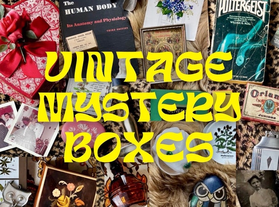 Vintage Mystery Box, Antique Curated Blind Box, Cottagecore, Dark Academia, Goth, Retro Gift Baskets