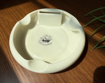 Large Vintage Ashtray with Match Holder from The Commodore Hotel NYC