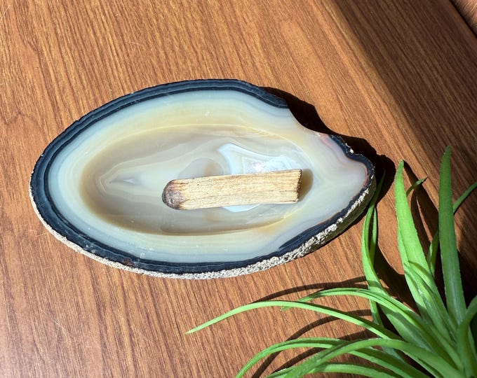Vintage Agate Stone Ashtray or Trinket Dish