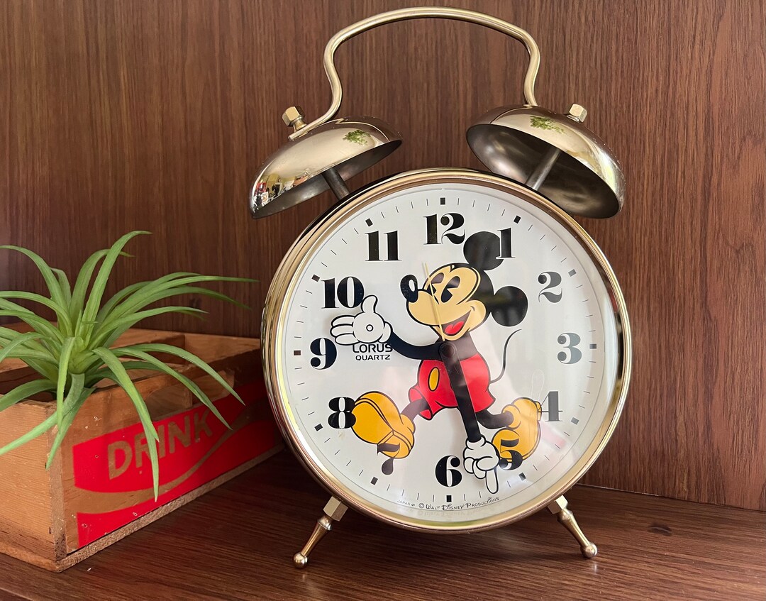 Vintage Mickey Mouse Alarm Clock Disney Kids Bedroom Decor Etsy