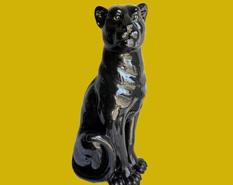 Vintage 32" Ceramic Panther Statue