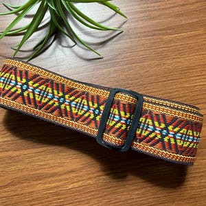 Guitar Strap, Vintage, Woven Retro Geometric Pattern, Hippie, 70s Rock and Roll Guitar Accessories, Electric Guitar, Acoustic Guitar