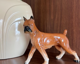 Mid Century Ceramic Boxer Dog Figurine