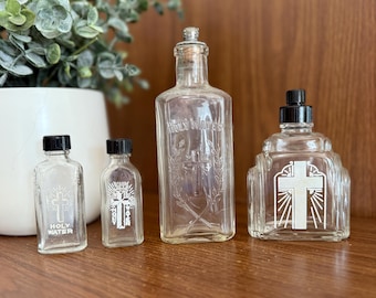 Vintage, Antique Holy Water Bottles, Catholic Art, Gothic Decor, Religious Oddities