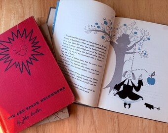 1950s Children's Books on Outer Space and Science by John Lewellen, Heavily Illustrated Decorative Books