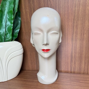 Art Deco Mannequin Head, Salon Decor, Vintage Wig Stand, Hat Stand, Jewelry Display, Antique Closet Decor