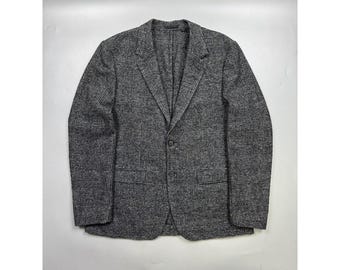 Men’s AllSaints Soft Tweed Two Button Gray Blazer Size US 44 (Y1279)