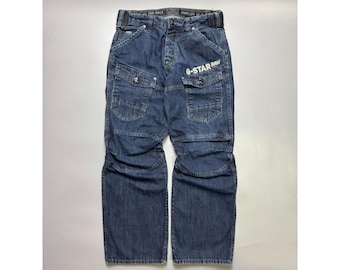 Pantaloni cargo da uomo G-Star RAW in denim a vestibilità ampia, taglia 33/32 (Y1159)