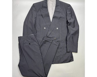 Vintage 90s GIORGIO ARMANI Le Collezioni Gray Herringbone Stripe
