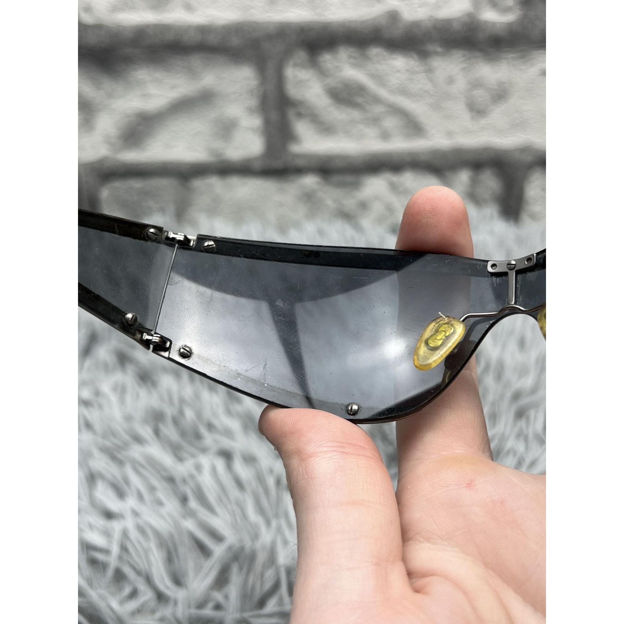 Y2K Salvatore Ferragamo Metal Frame Mask Sunglasses (Y0059) - Etsy