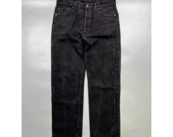 Men's Levi's 501 Made in USA Black Stonewashed Denim Jeans Pants Size 35/32 (Y0939)