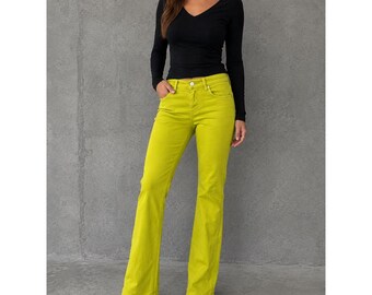Women's R.E.D. Valentino Green Bootcut Pants Size 30 (Y0884)