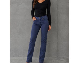 Women's Gucci New Leggings Blue Denim Jeans Pants Size IT 42 (Y0863)