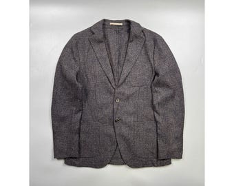 Men's Paoloni Wool Cotton Cashmere Blend Two Button Knitted Blazer Size IT 48 (Y1246)