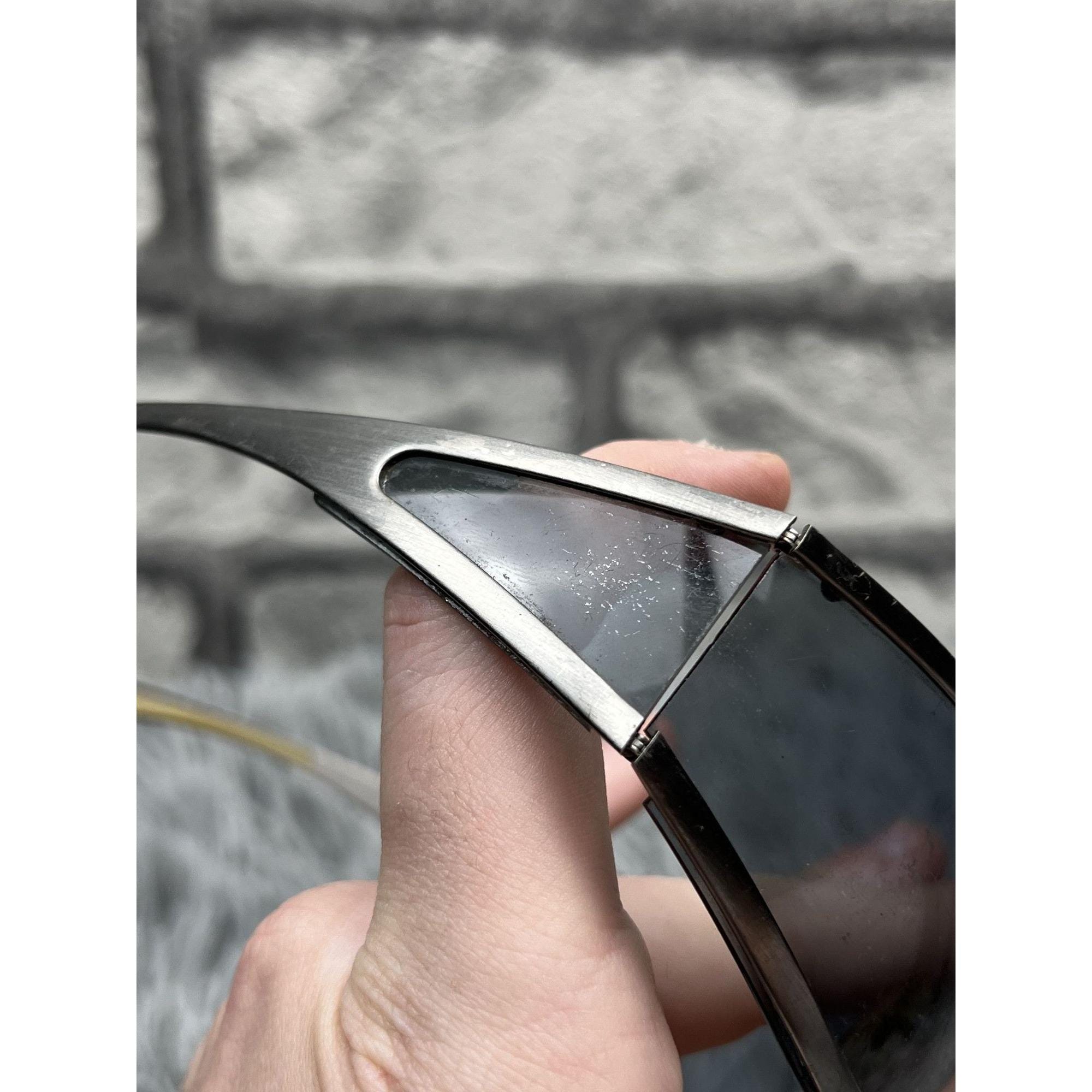 Y2K Salvatore Ferragamo Metal Frame Mask Sunglasses (Y0059) - Etsy