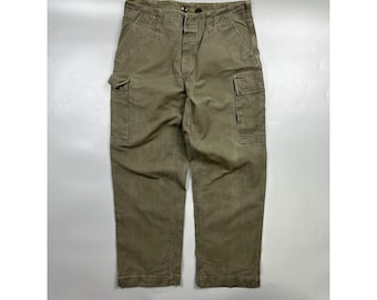 Men's 1989 Vintage Olive Green Cargo Pants Size 3 (Y0984)