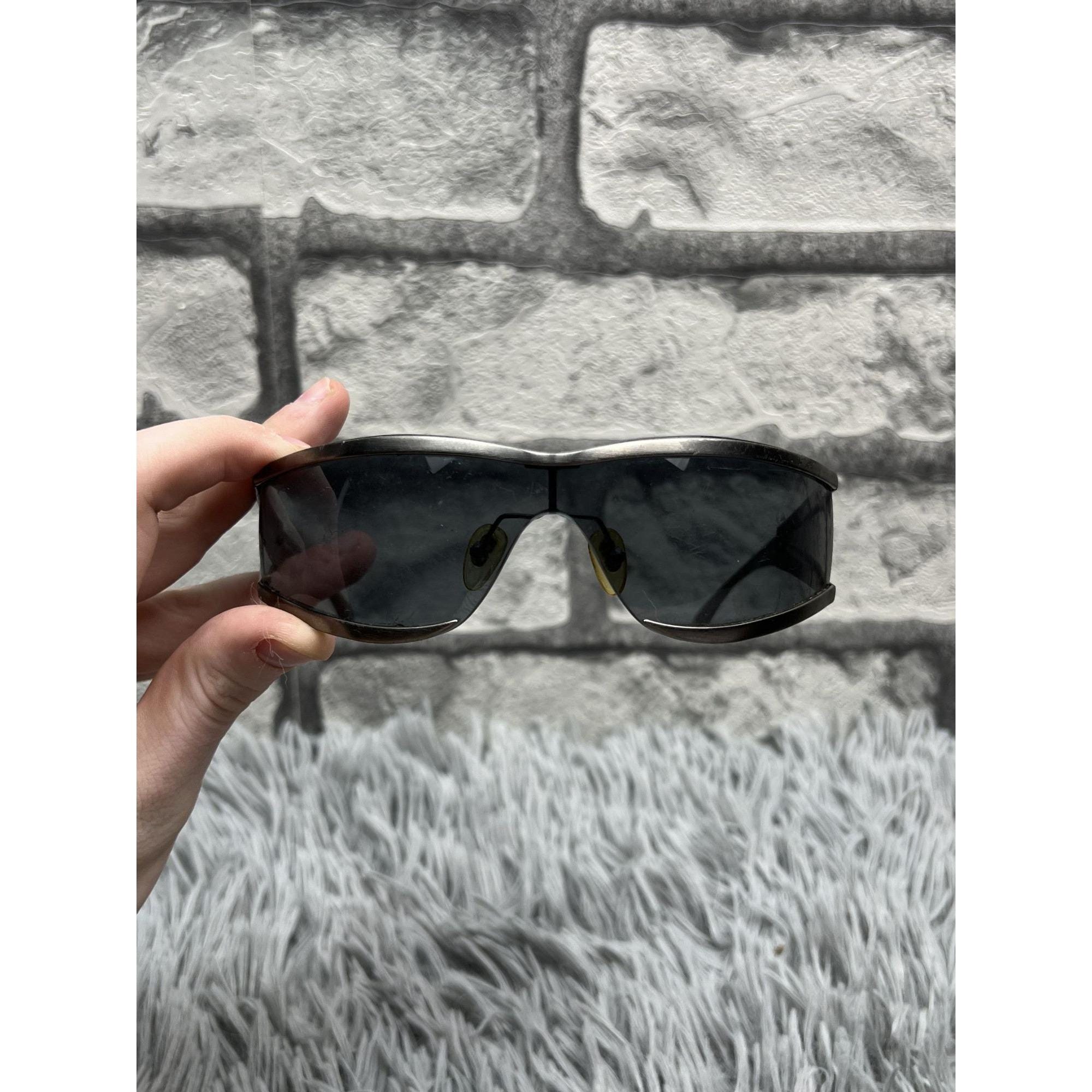 Y2K Salvatore Ferragamo Metal Frame Mask Sunglasses (Y0059  display picture 1