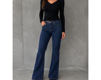 Women Levi's 514 Made in USA Flared Denim Jeans Pants Size M (Y0839)