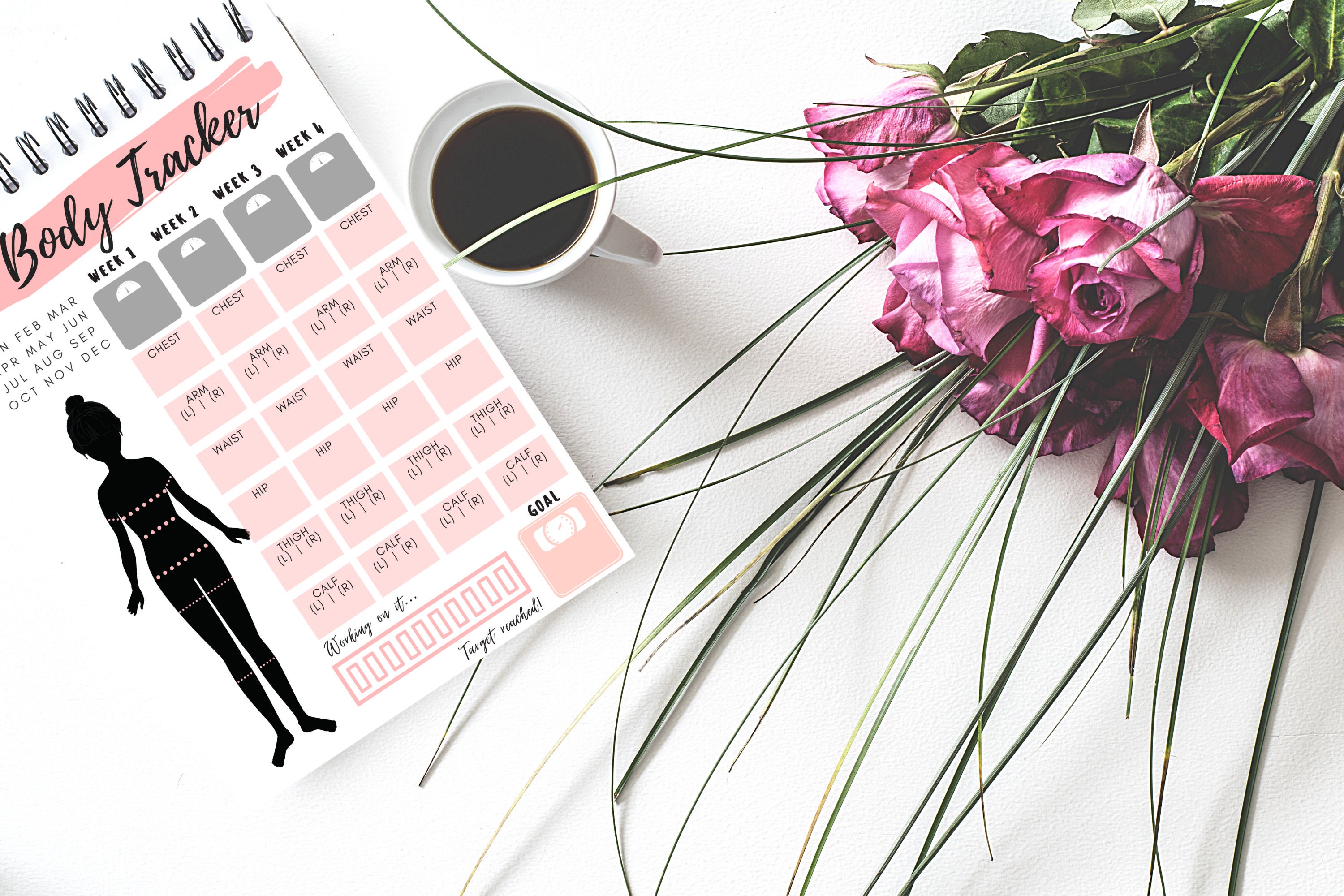 Fitness Planner Body Measurement Planner Weight Loss Etsy UK