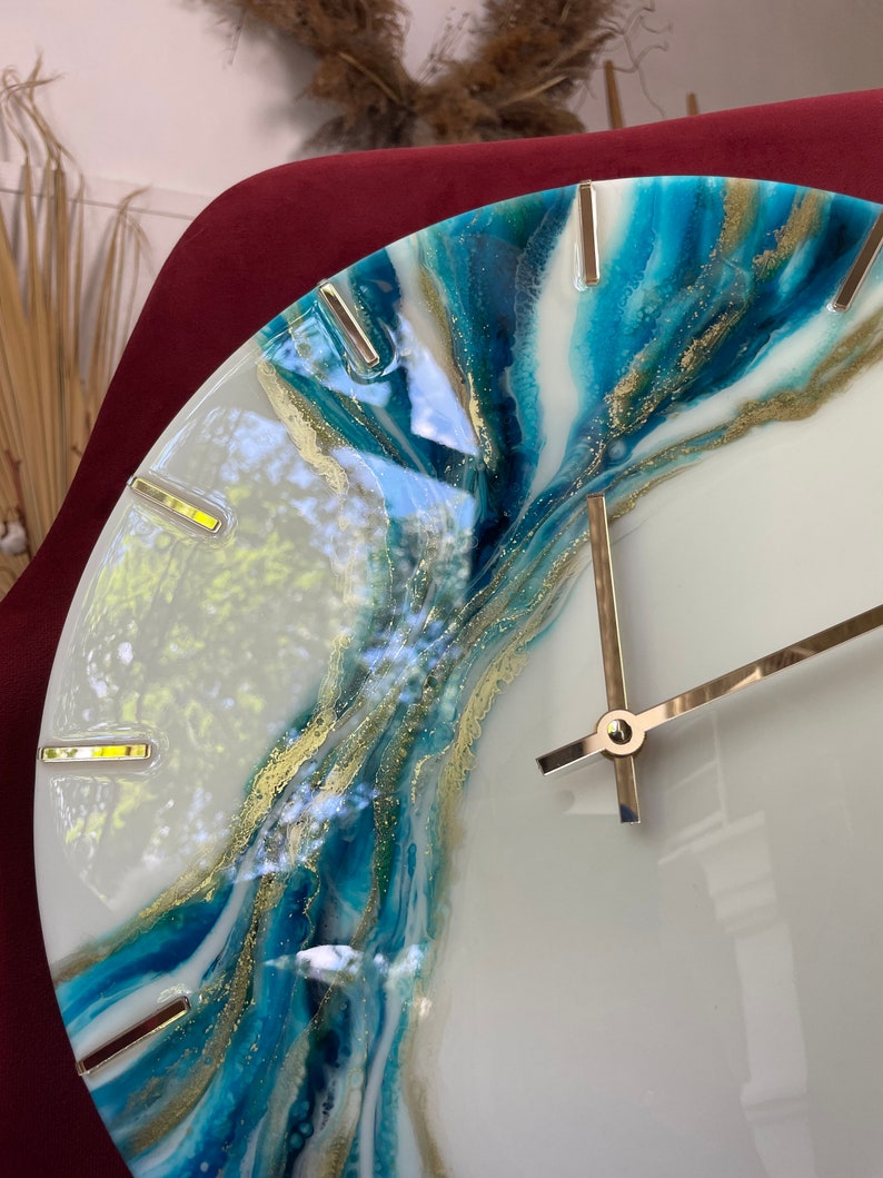 Resin Wall Clock Modern Wall Art Wall Clock Unique Resin Art Etsy