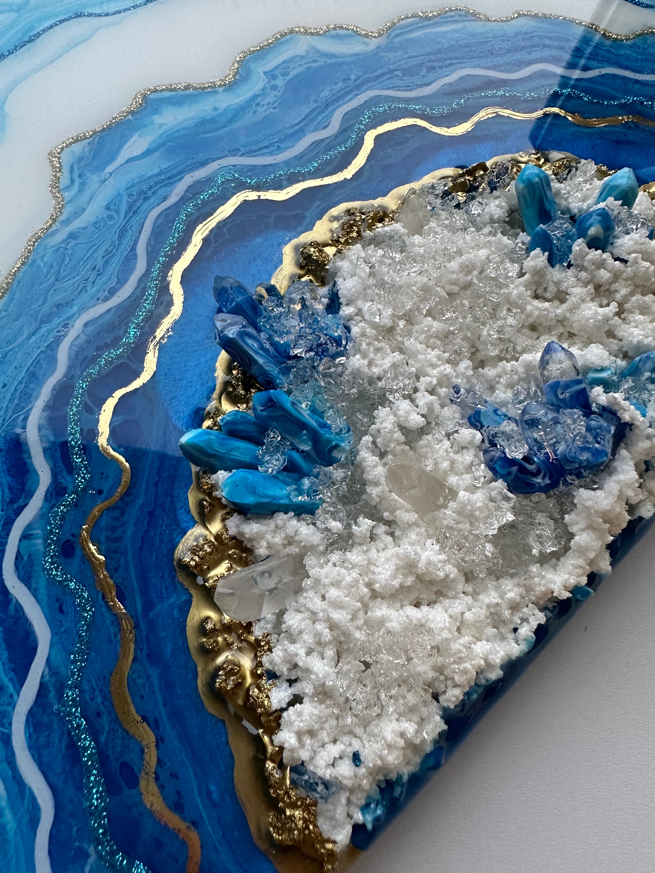 Geode Wall Picture, Wall Painting, Geode Wall, Wall Decor Blue ...