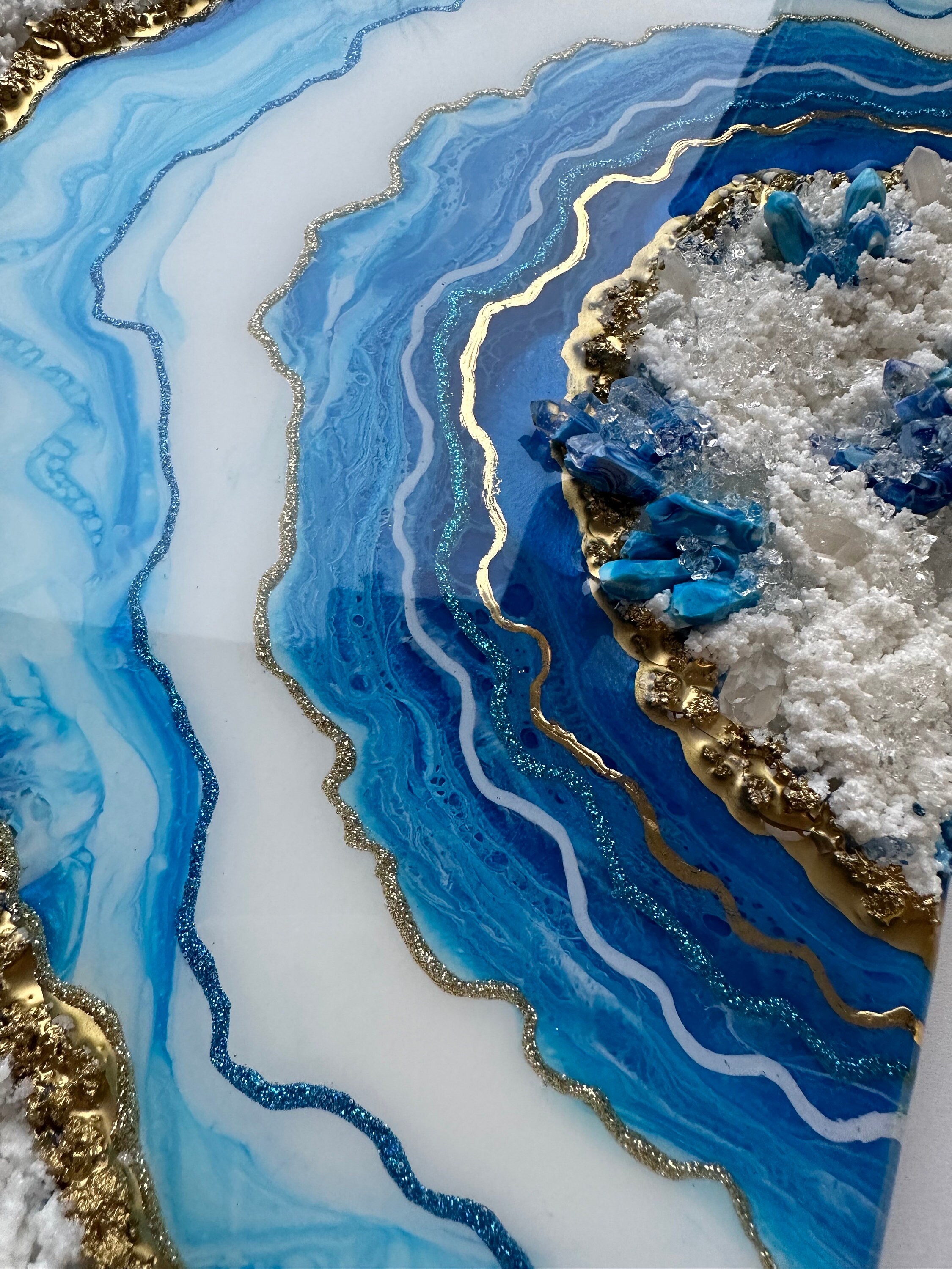 Geode Wall Picture, Wall Painting, Geode Wall, Wall Decor Blue ...