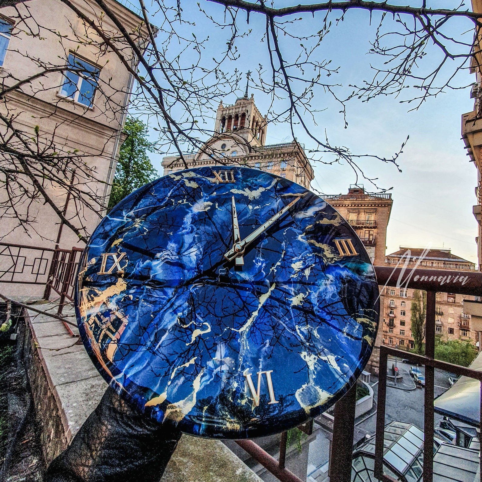 Wall Clock Unique Resin Art Modern Wall Clock Abstract Wall Etsy