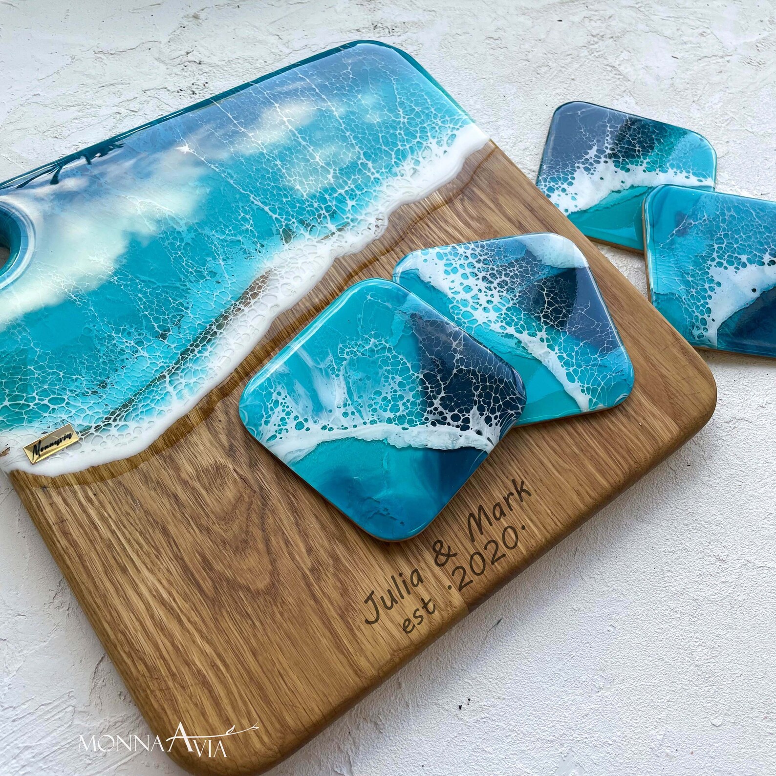 Ocean Resin Cheese Board Beach Cutting Board Resin Etsy