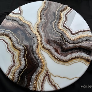 Resin geode, geode painting, resin art, abstract painting, wall art living room, geode wall picture, gold wall decor, modern art, unique art