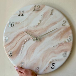 Resin clock, Large Wall Clock, Wall Clock Unique, Custom wedding gift, apartment decor, wall decor, housewarming gift first home epoxy clock
