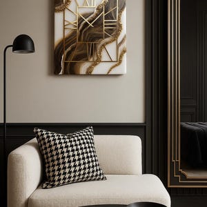 Luxury Epoxy Resin Wall Clock with Gold Accents and Geode Design – Handmade Artistic Decor for Modern Home, Unique Statement Piece