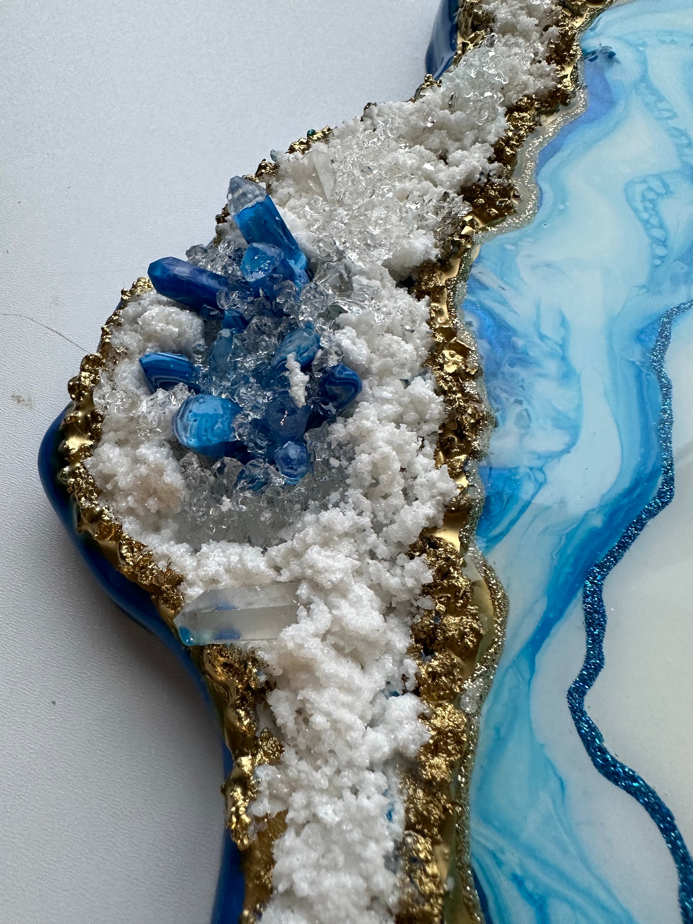 Geode Wall Picture, Wall Painting, Geode Wall, Wall Decor Blue ...