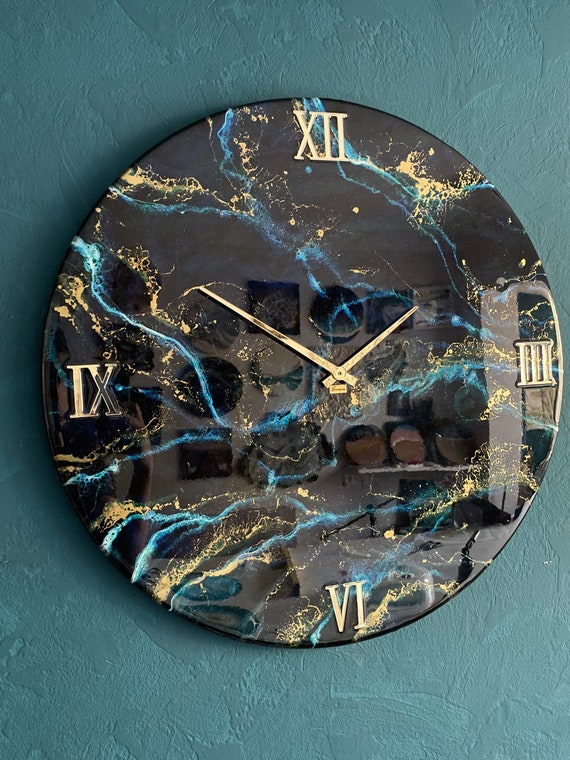 Resin Art, Abstract epoxy Art, Resin Painting for any Anniversary gift,  Wall Clock by Gifts World Wide