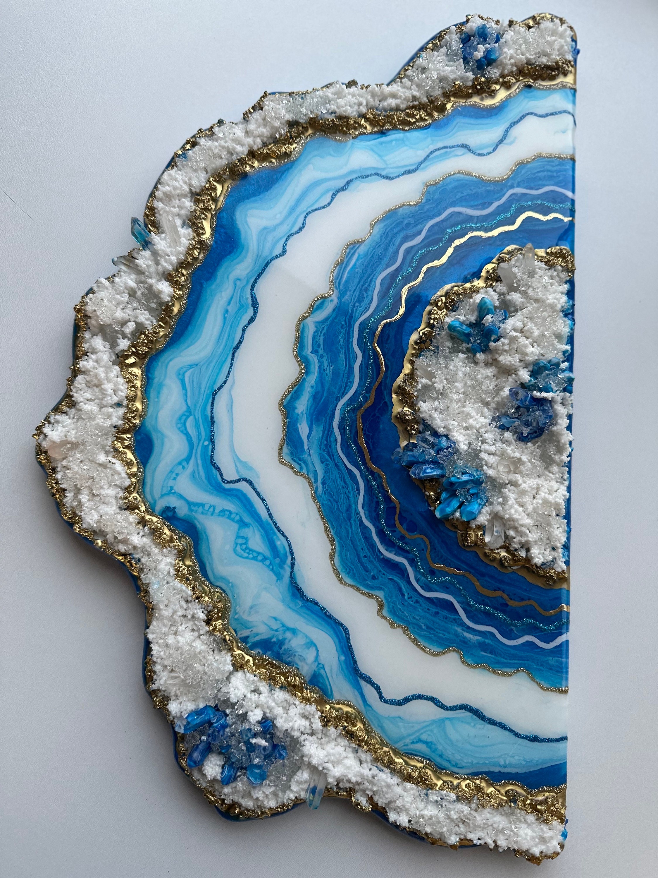 Geode Wall Picture, Wall Painting, Geode Wall, Wall Decor Blue ...