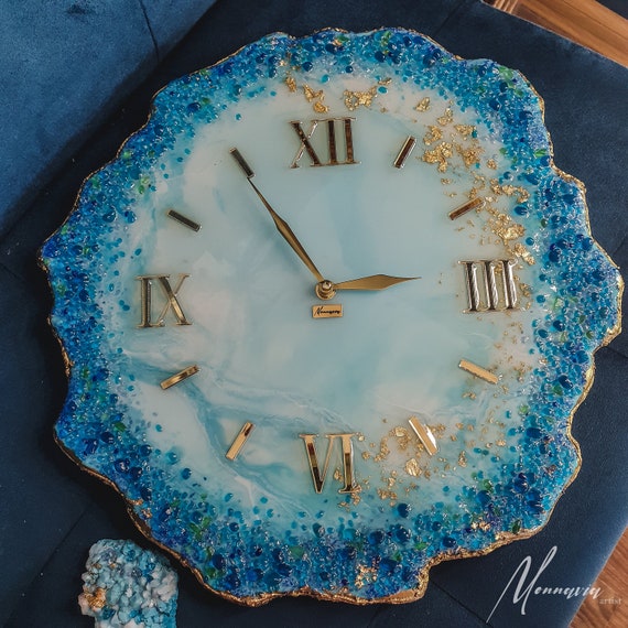 Resin Art, Abstract epoxy Art, Resin Painting for any Anniversary gift,  Wall Clock by Gifts World Wide