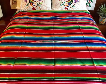 Handwoven tablecloth/blanket from Oaxaca, Mexico 'Serape'