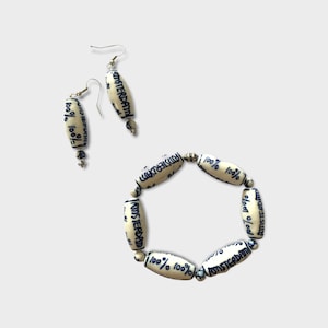 Delft blue Keramik Set von Anhänger und Ohrringe AMSTERDAM