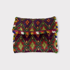 Portefeuille vintage en soie de la tribu Hazara des années 40, Ghazni, Afghanistan