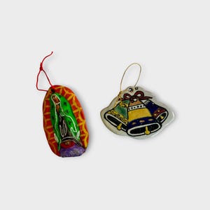 Pair of Colorful Christmas ornaments from Mexico