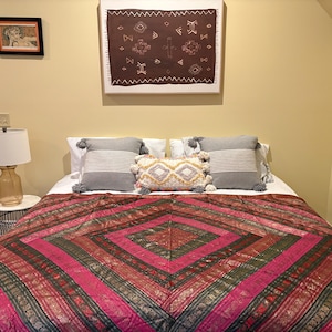 Vintage Gujurati Sari blanket, India