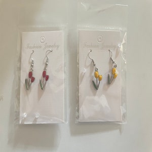 TULIP, Sterling silver earrings