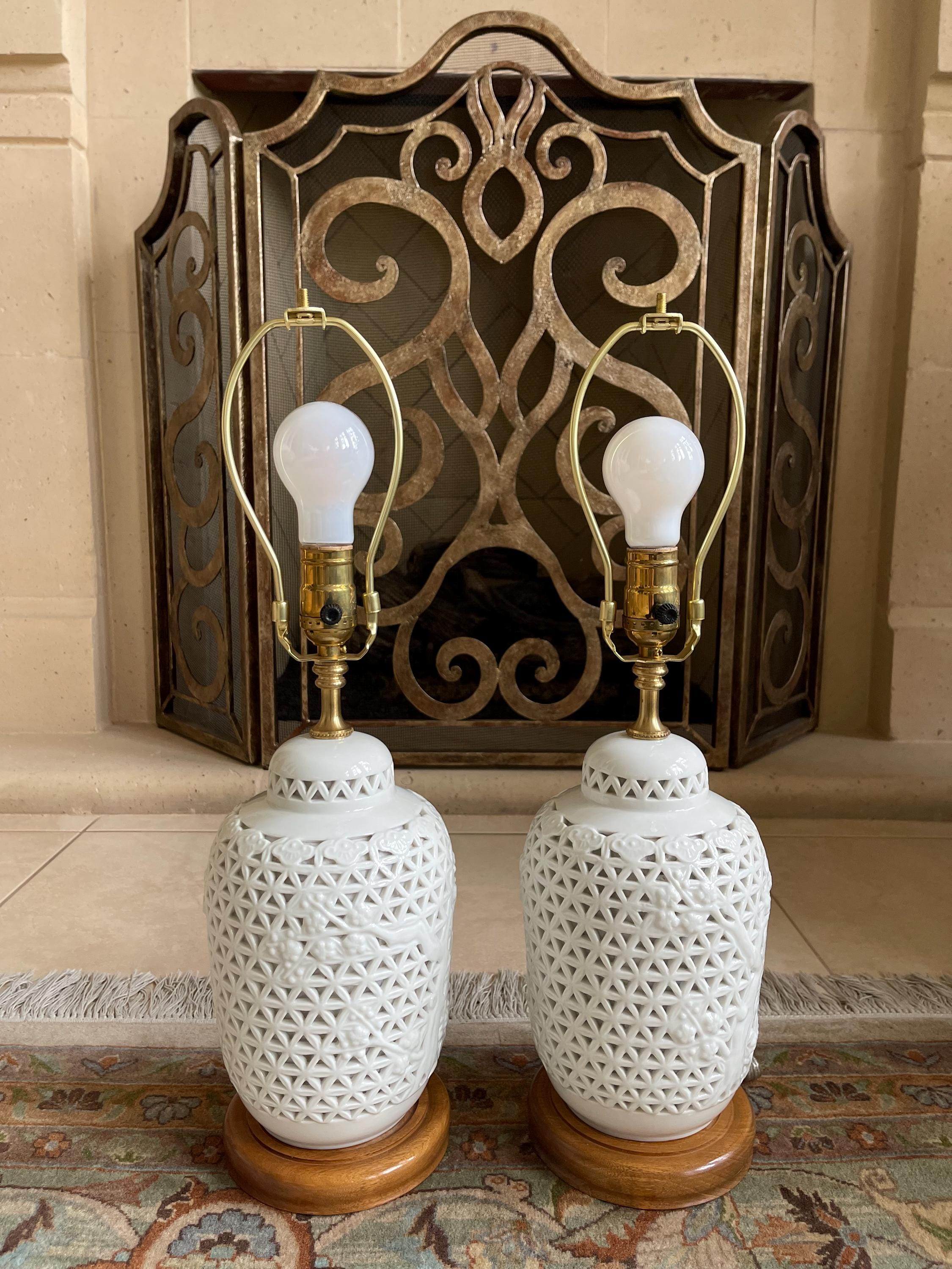 Vintage 1950's Blanc De Chine Reticulated White Pierced Porcelain