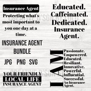 Insurance Agent Bundle | Insurance Agent Sayings | Funny Insurance Agent Cut File | Sell Insurance | Insurance Agent entrepreneur