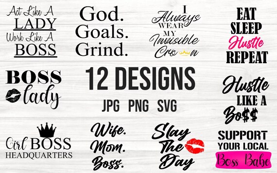 Download 12 Boss Babe Bundle Boss Chic Svg Girl Boss Design Bundles Etsy