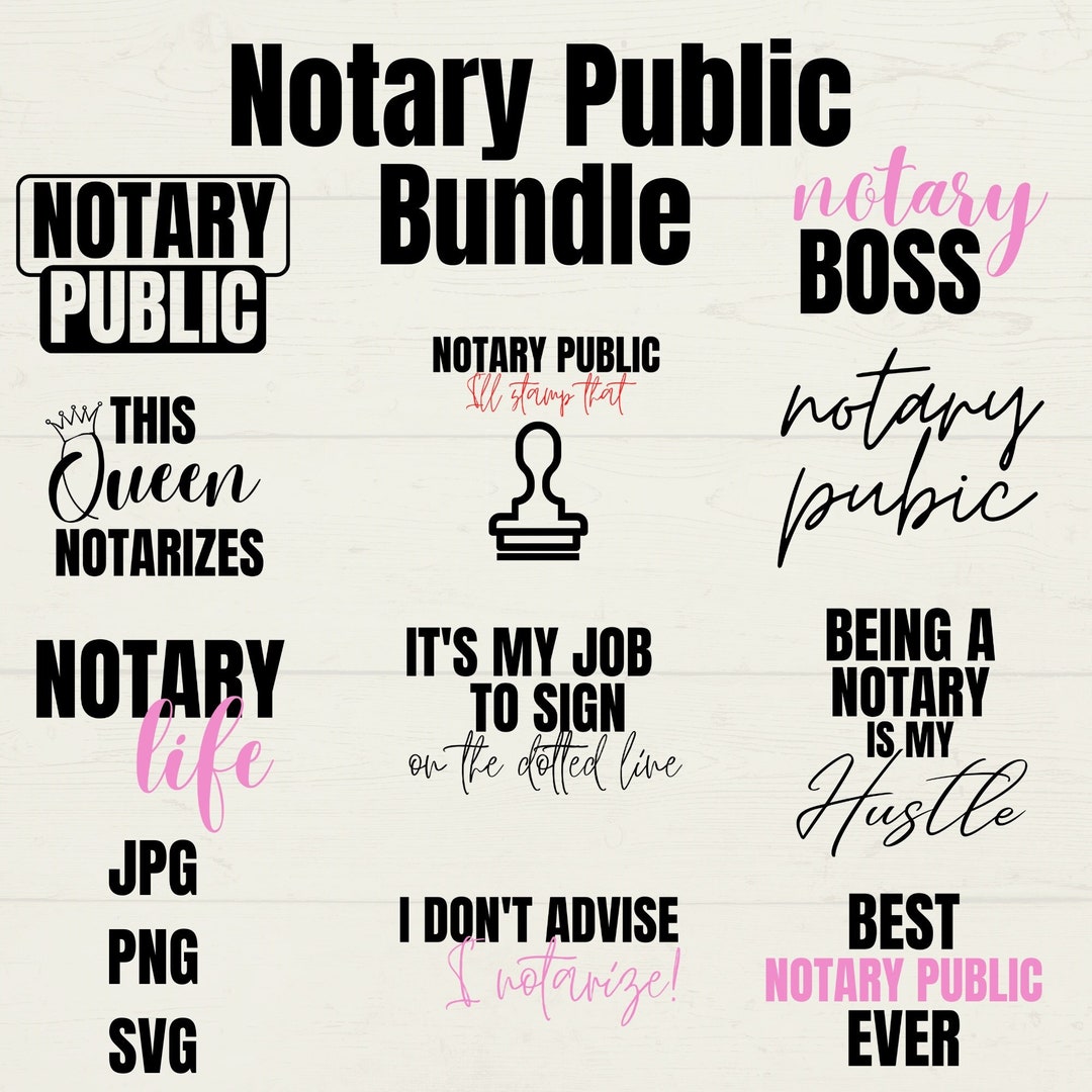 Notary Public Bundle Notarize This Queen Notarizes Notary Life Cut File