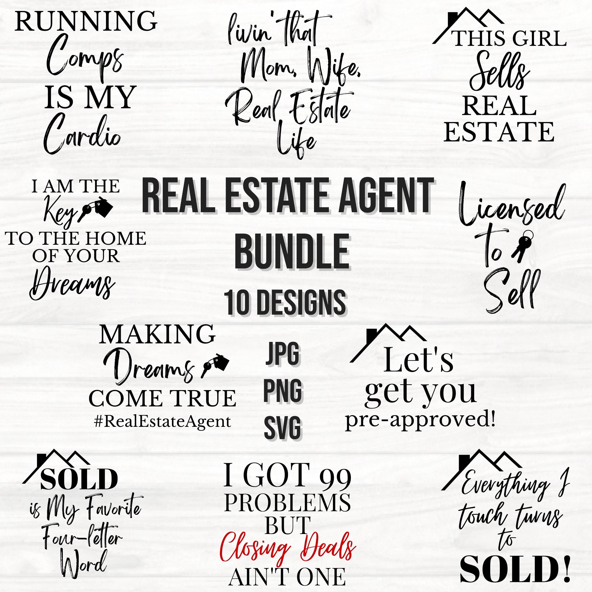 Real Estate Bundle Realtor Bundle Realtor Sayings Funny Etsy
