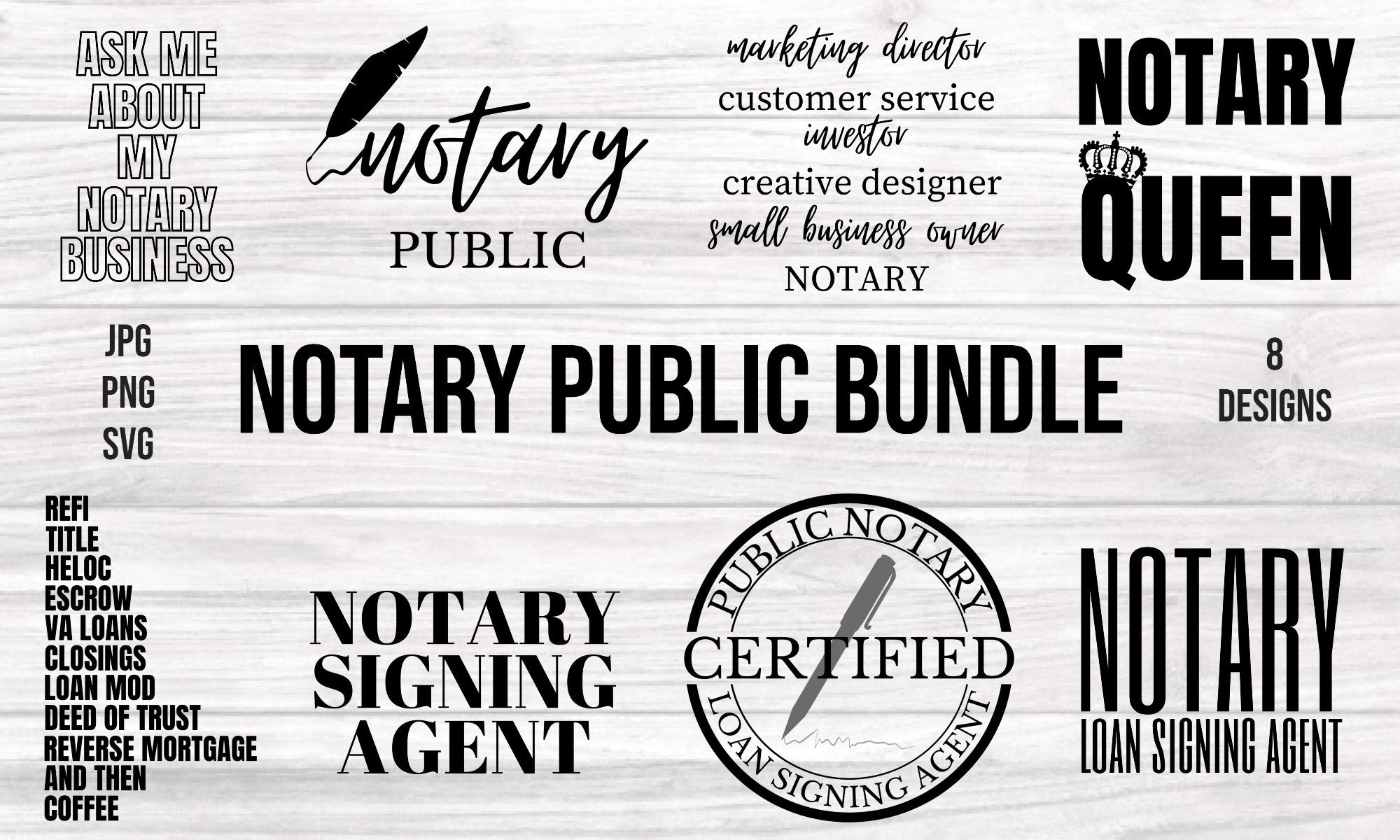 Notary Public Bundle Signing Agent Bundle Notary Queen Etsy