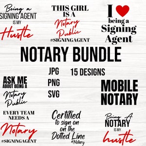 Notary Public Bundle | Signing Agent Bundle | Mobile Notary | Notary Hustle Cut File | Witness Bundle | Notary Public entrepreneur