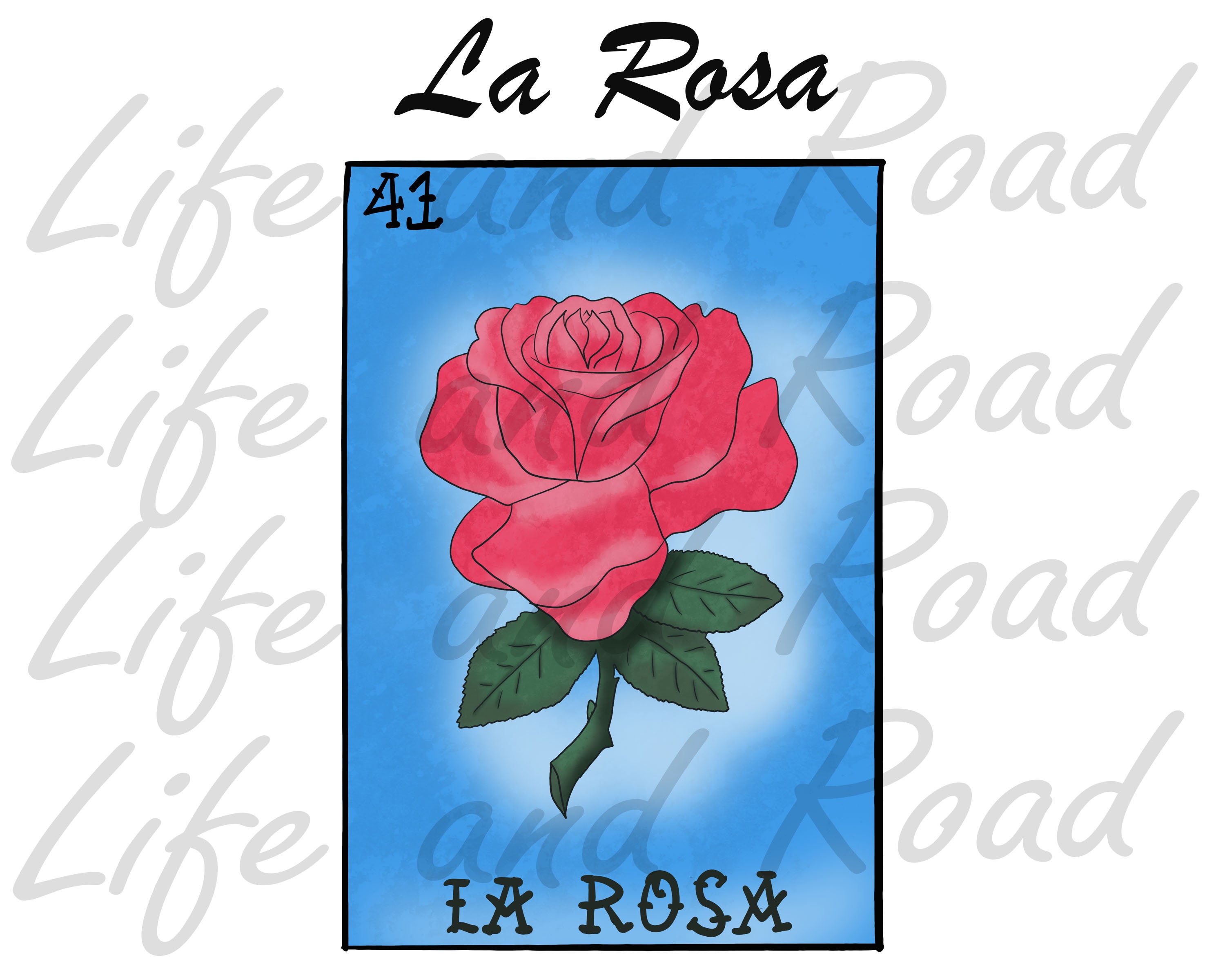 La Rosa Loteria Card Digital File Sublimation Design Etsy