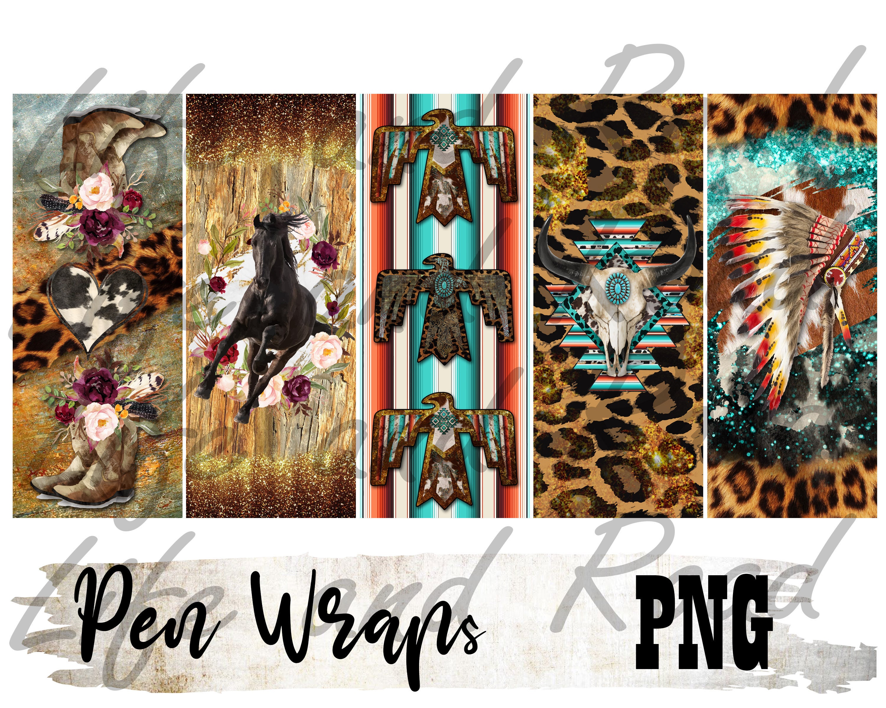 Western Pen Wraps Template Digital PNG File Ink Joy Instant Etsy